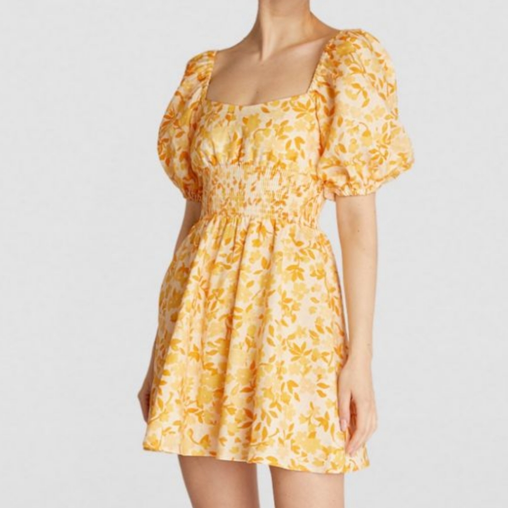 Smocked Mini Dress in Daffodil from Peony Swimwear